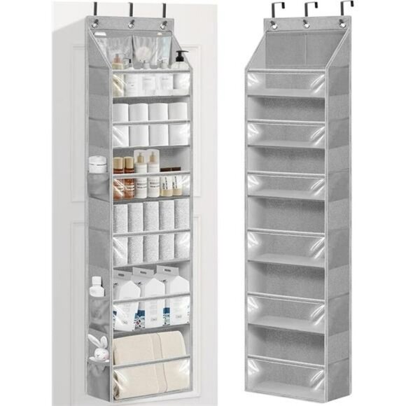 Over Door Hanging Organizer Clear Pockets Closet Storage for Bathroom Pantry - Picture 7 of 7